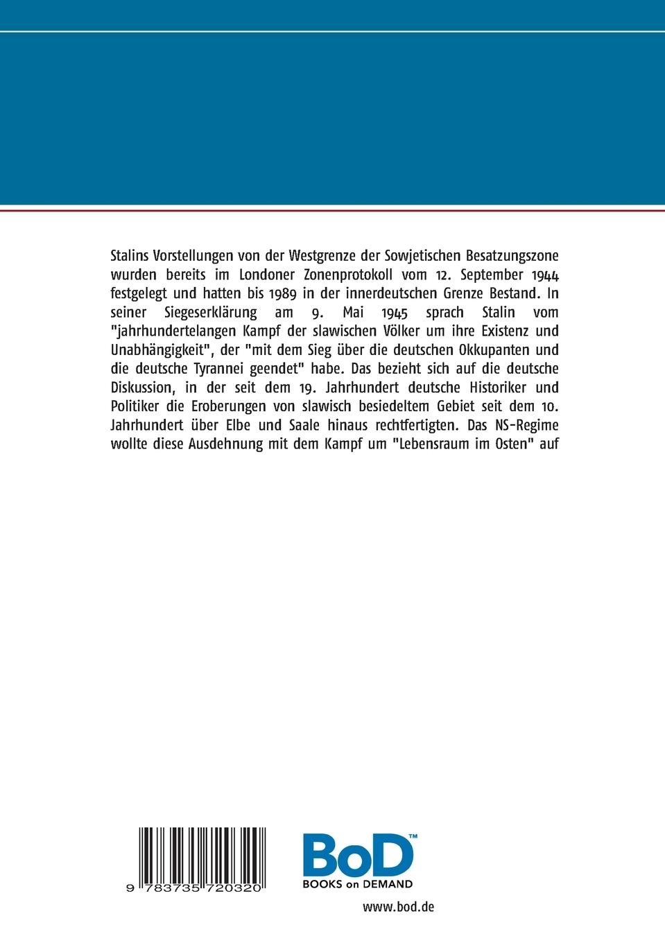 Rückseite: 9783735720320 | Stalins Grenzziehungen im besiegten Deutschland 1945 | Frank Helzel