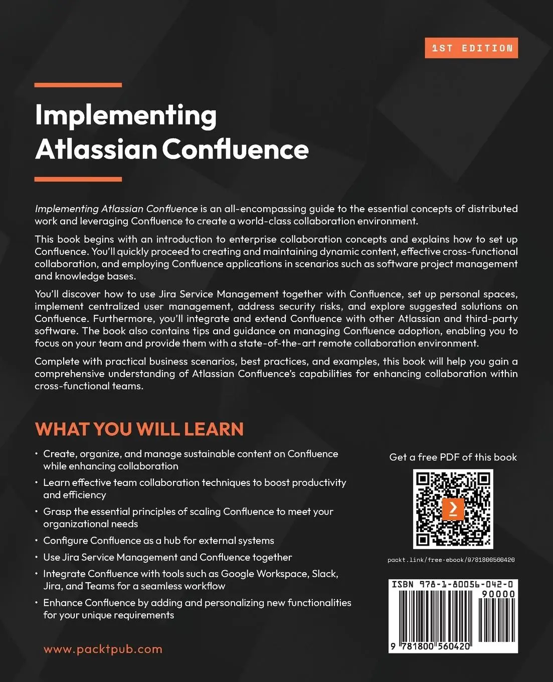 Rückseite: 9781800560420 | Implementing Atlassian Confluence | Eren Kalelio¿lu | Taschenbuch