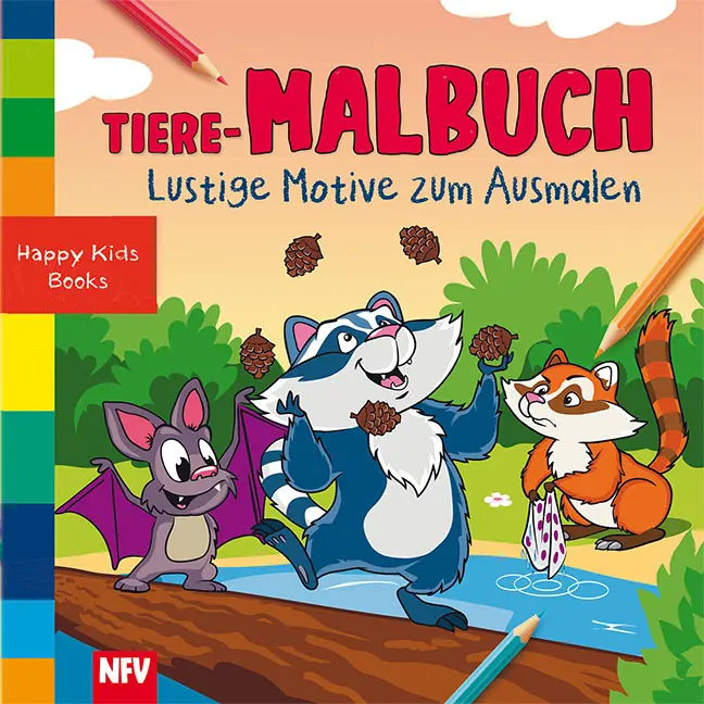 Cover: 9783849420420 | Tiere-Malbuch Lustige Motive zum Ausmalen | Happy Kids Books | Buch
