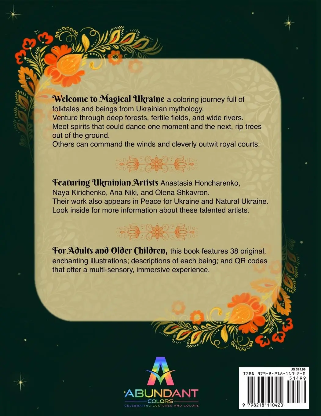 Rückseite: 9798218110420 | Magical Ukraine | Coloring Book of Folktales and Magical Beings | Buch
