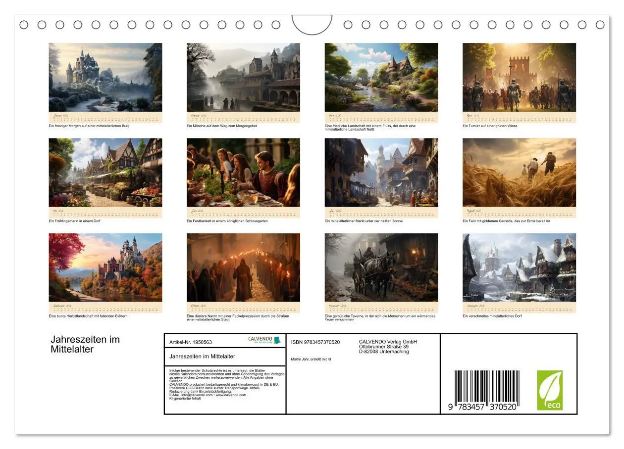Bild: 9783457370520 | Jahreszeiten im Mittelalter (Wandkalender 2026 DIN A4 quer),...
