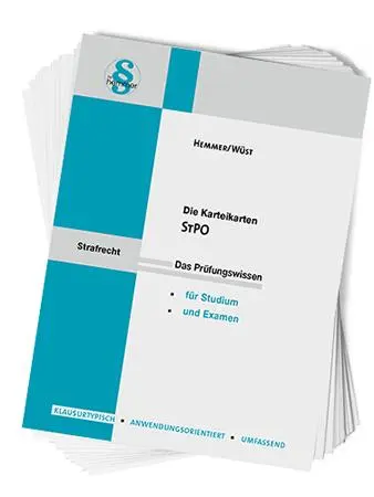 Cover: 9783968380520 | Strafprozessordnung | Karten | Karl-Edmund Hemmer (u. a.) | Box | 2021