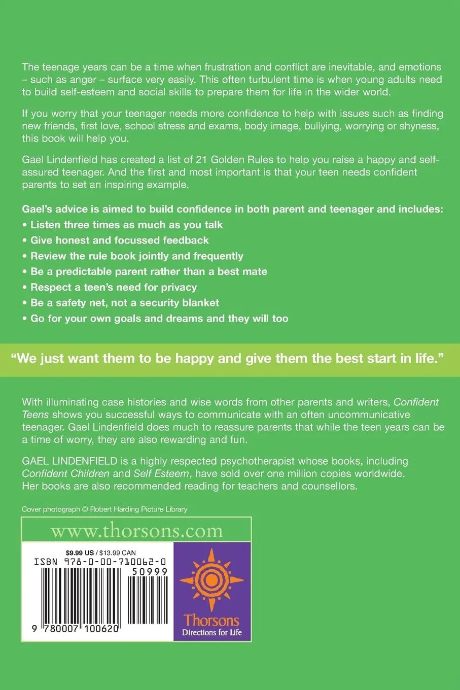 Rückseite: 9780007100620 | Confident Teens | Gael Lindenfield | Taschenbuch | Englisch | 2001