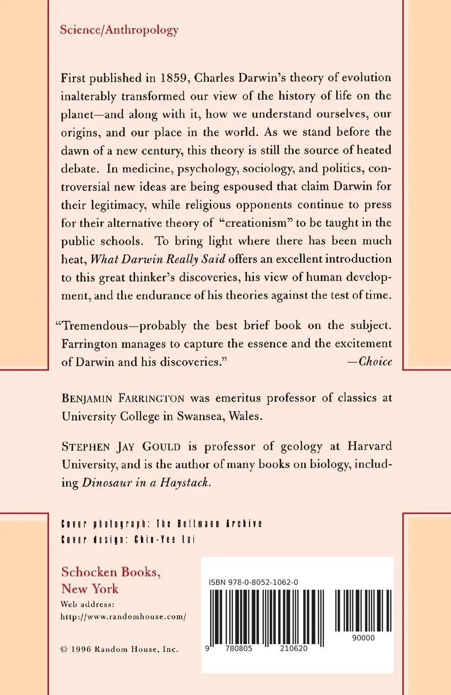 Rückseite: 9780805210620 | What Darwin Really Said | Benjamin Farrington | Taschenbuch | Englisch