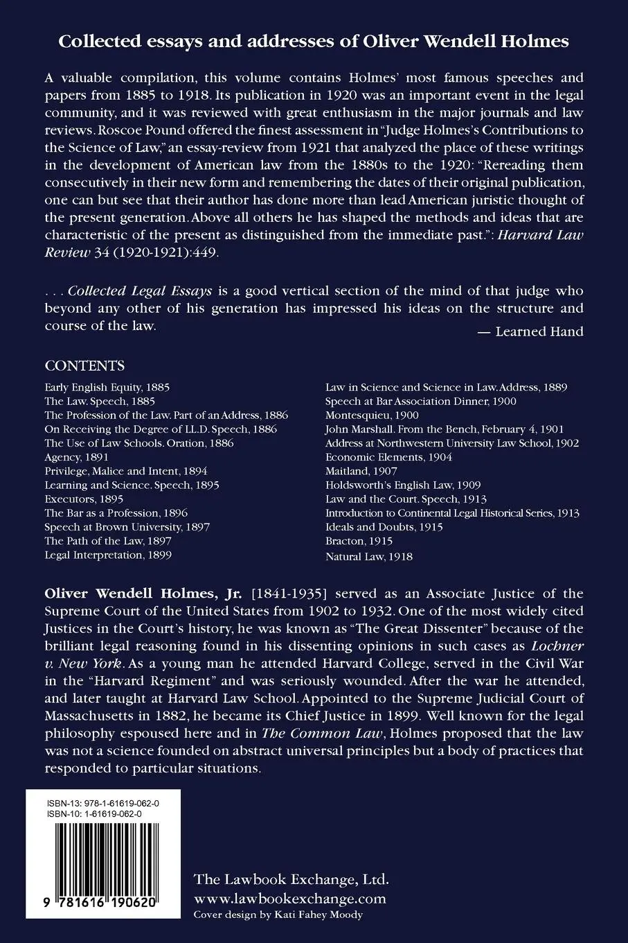 Rückseite: 9781616190620 | Collected Legal Papers | Oliver Wendell Holmes | Taschenbuch | 2010