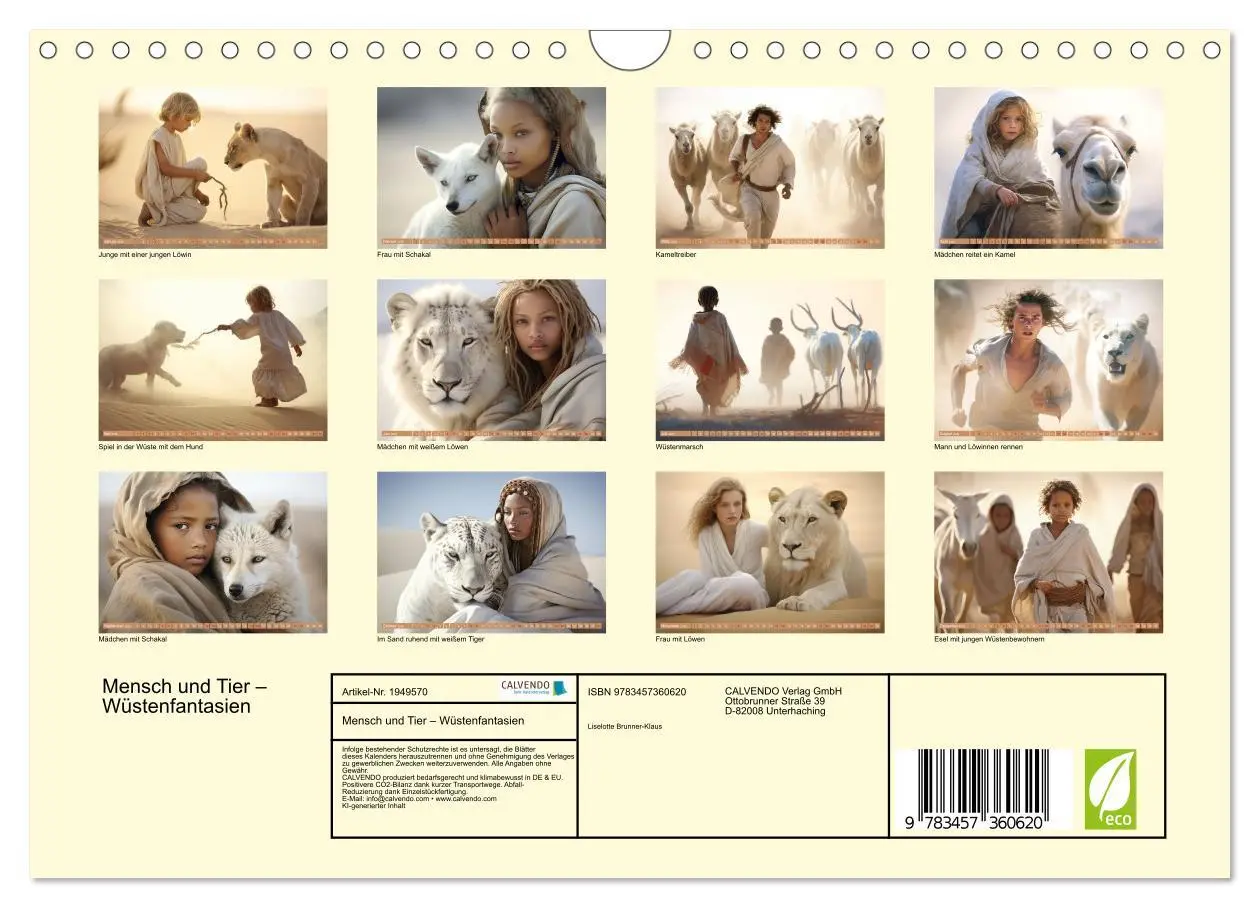 Bild: 9783457360620 | Mensch und Tier - Wüstenfantasien (Wandkalender 2026 DIN A4 quer),...