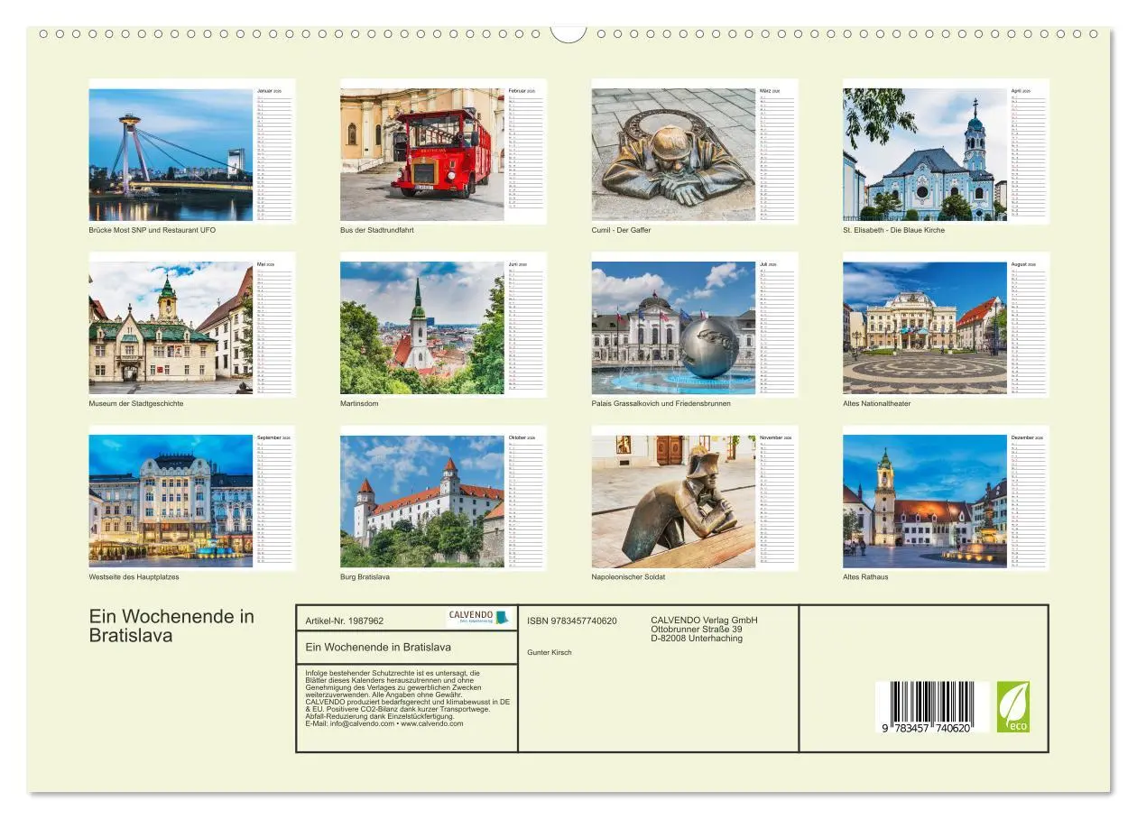 Bild: 9783457740620 | Ein Wochenende in Bratislava (hochwertiger Premium Wandkalender...