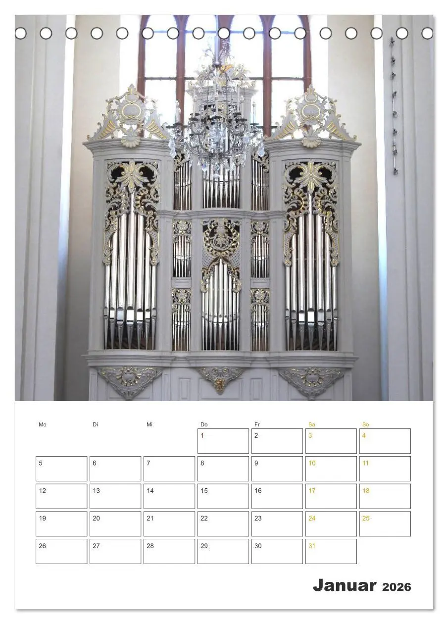 Bild: 9783516380620 | Orgeln zum Verlieben! (Tischkalender 2026 DIN A5 hoch), CALVENDO...