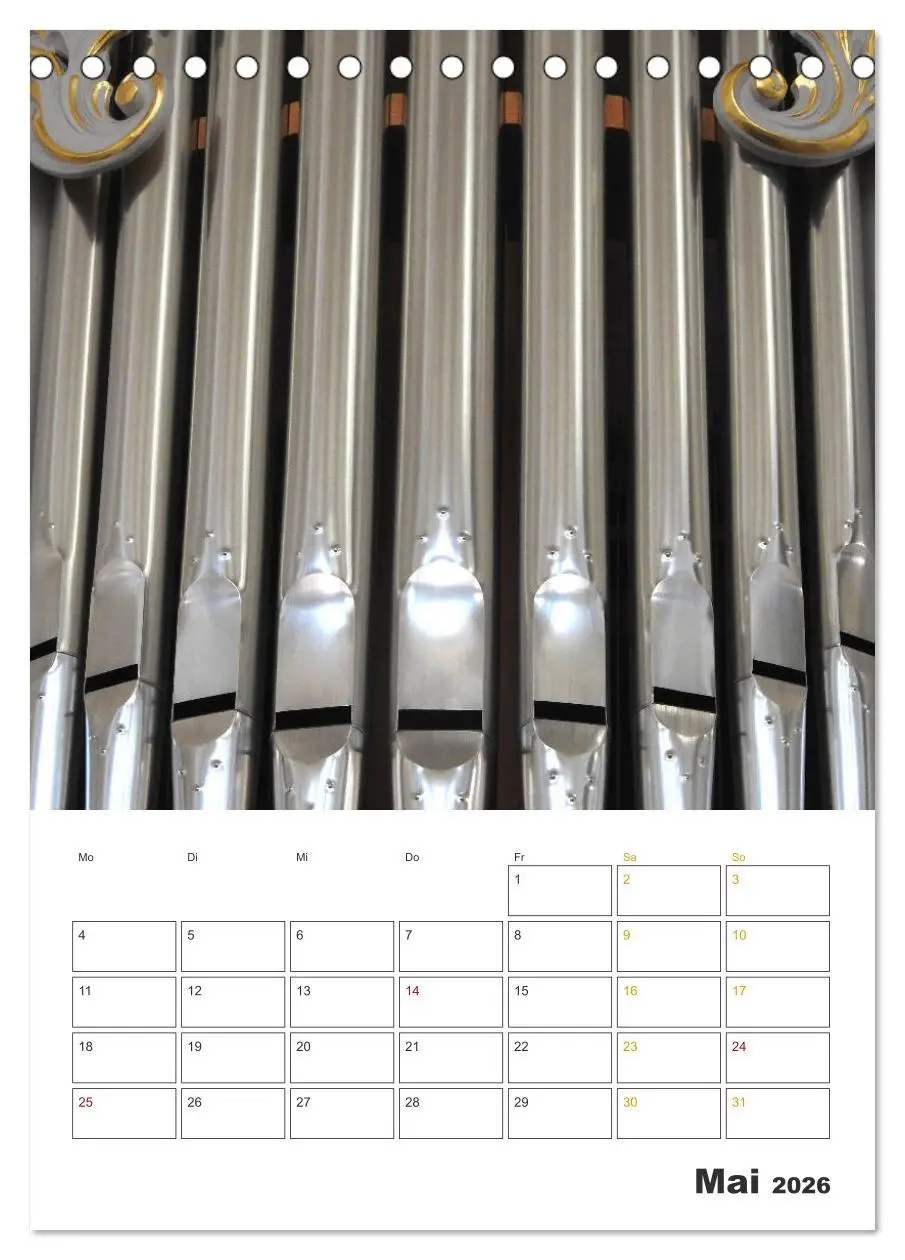 Bild: 9783516380620 | Orgeln zum Verlieben! (Tischkalender 2026 DIN A5 hoch), CALVENDO...