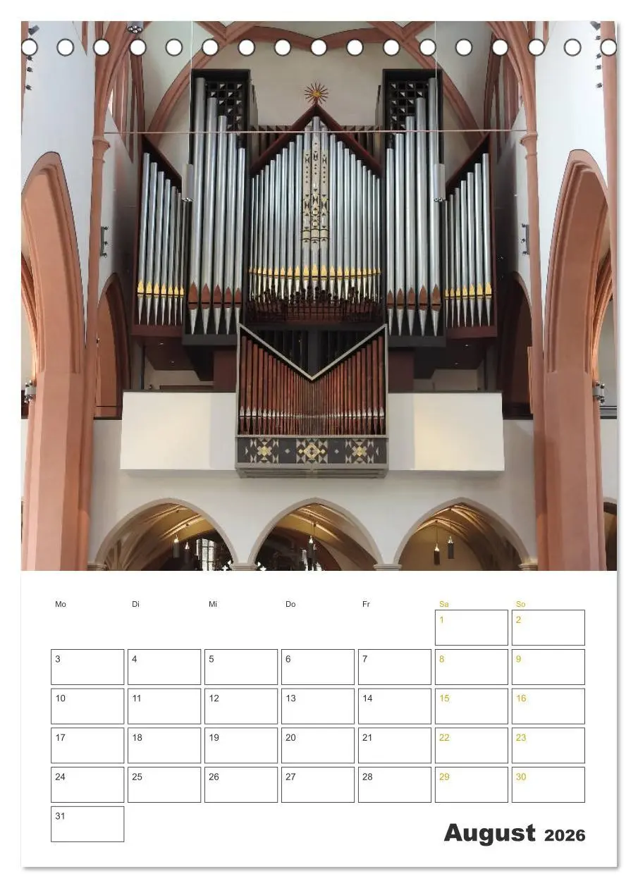 Bild: 9783516380620 | Orgeln zum Verlieben! (Tischkalender 2026 DIN A5 hoch), CALVENDO...