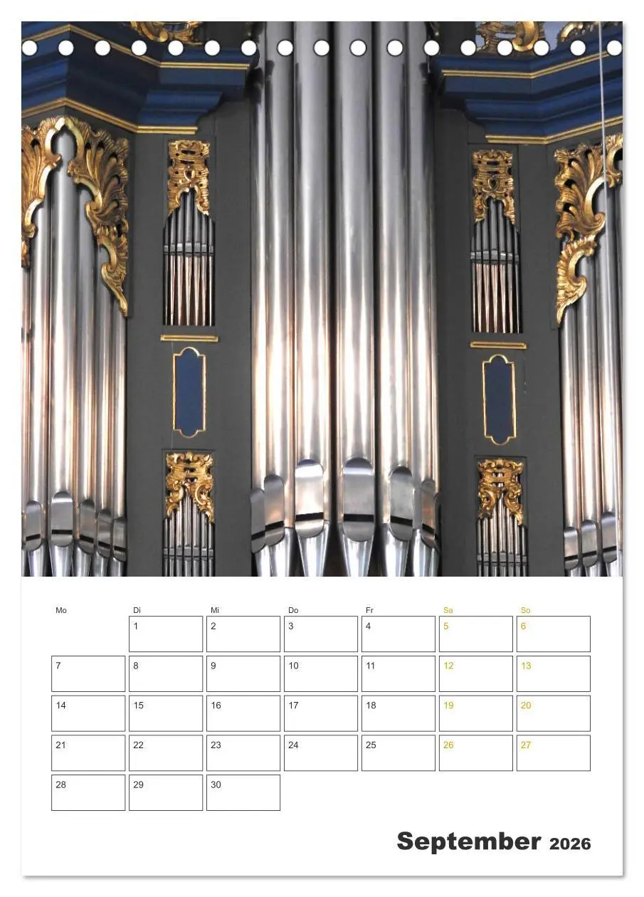 Bild: 9783516380620 | Orgeln zum Verlieben! (Tischkalender 2026 DIN A5 hoch), CALVENDO...