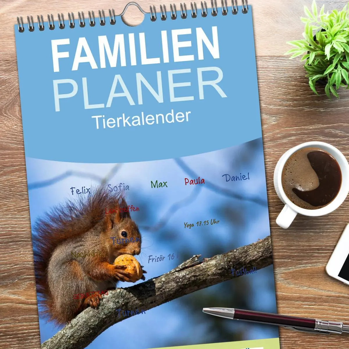 Bild: 9783516520620 | Familienplaner 2026 - Tierkalender 2026 mit 5 Spalten...