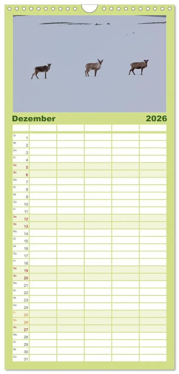 Bild: 9783516520620 | Familienplaner 2026 - Tierkalender 2026 mit 5 Spalten...