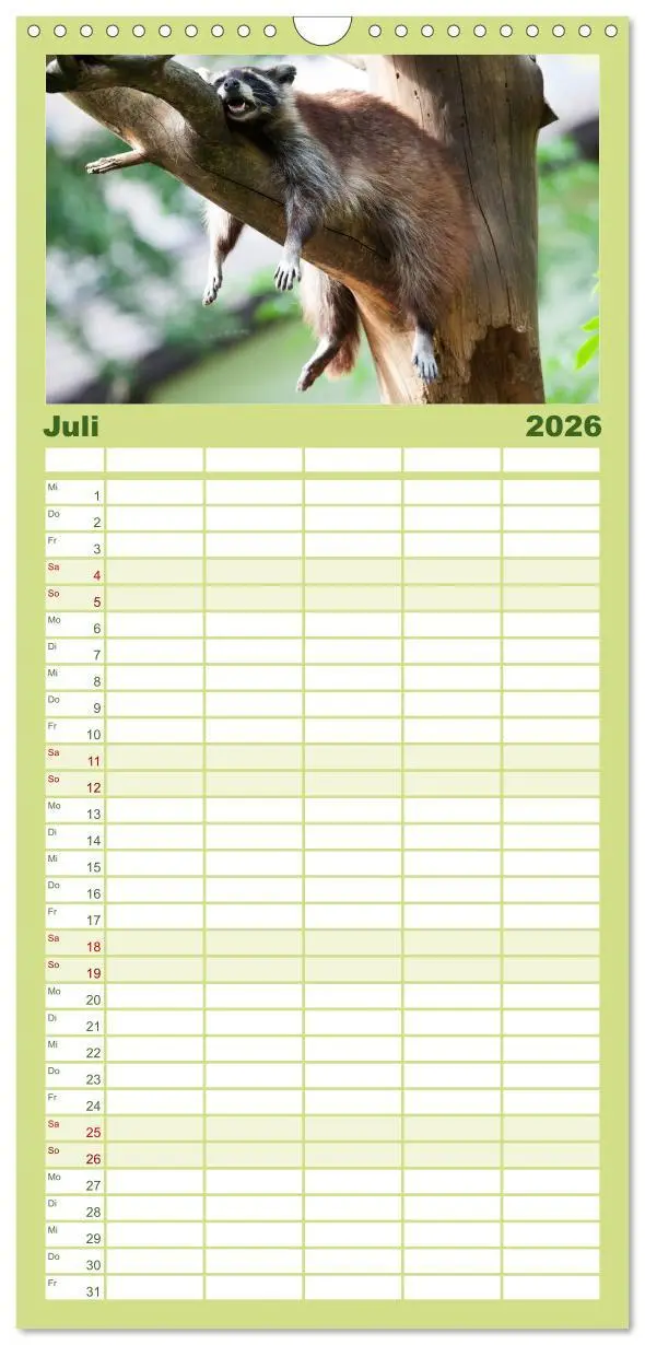 Bild: 9783516520620 | Familienplaner 2026 - Tierkalender 2026 mit 5 Spalten...