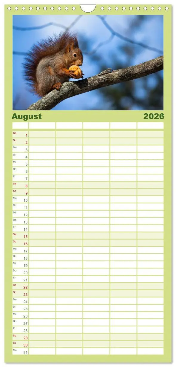 Bild: 9783516520620 | Familienplaner 2026 - Tierkalender 2026 mit 5 Spalten...