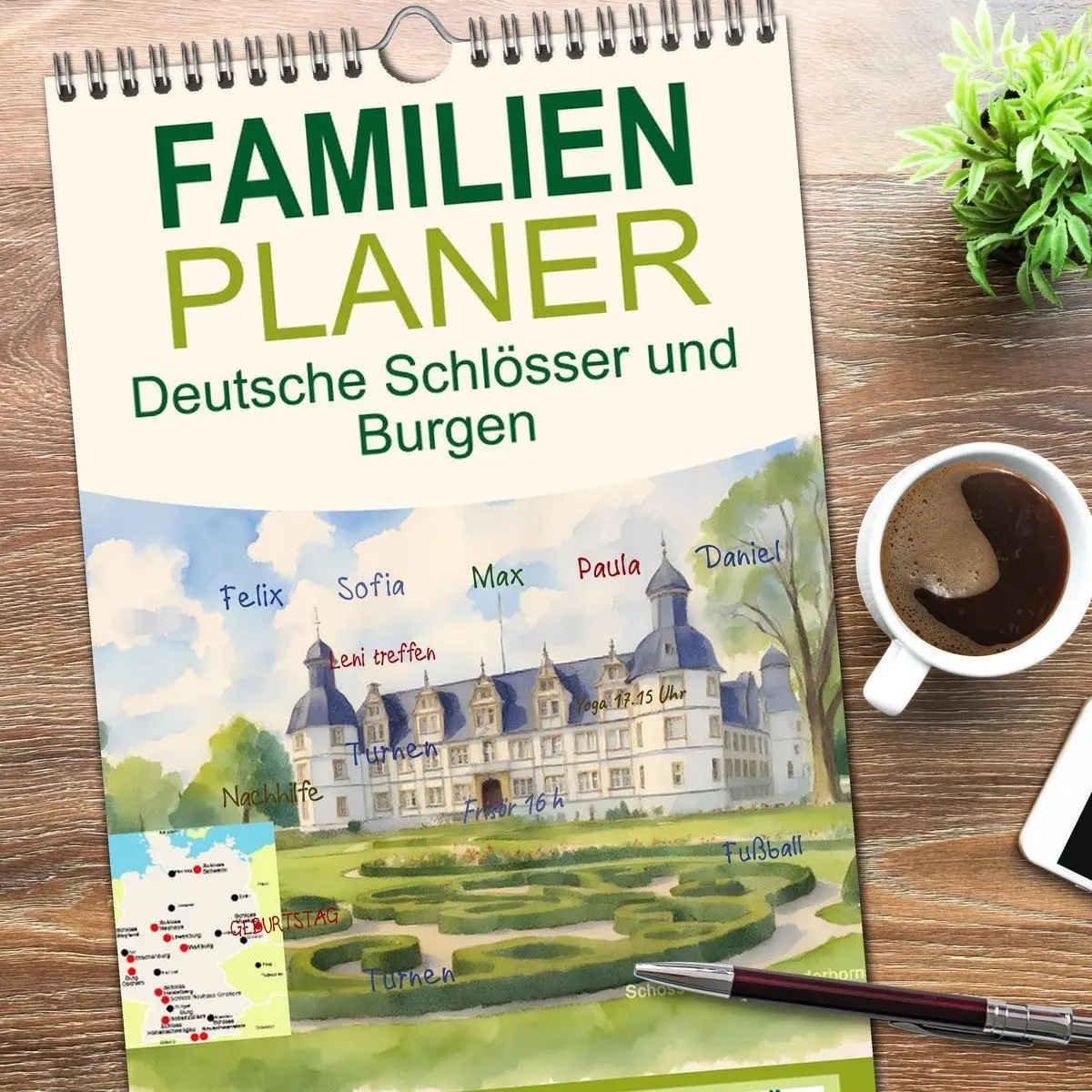 Bild: 9783516690620 | Familienplaner 2026 - Deutsche Schlösser und Burgen mit 5 Spalten...