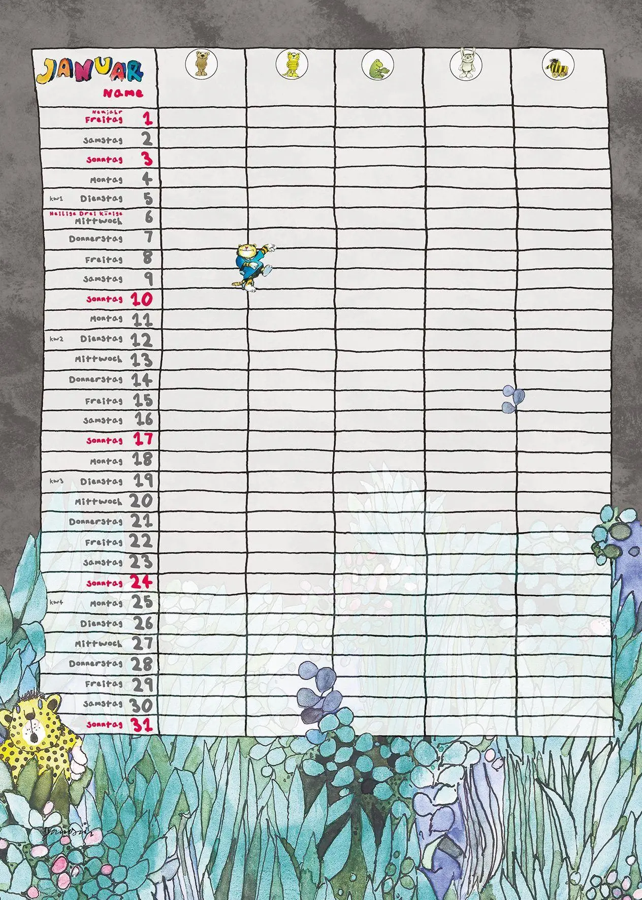 Bild: 9783958780620 | Janosch Familienplaner 2027 | Janosch | Kalender | 12 S. | Deutsch