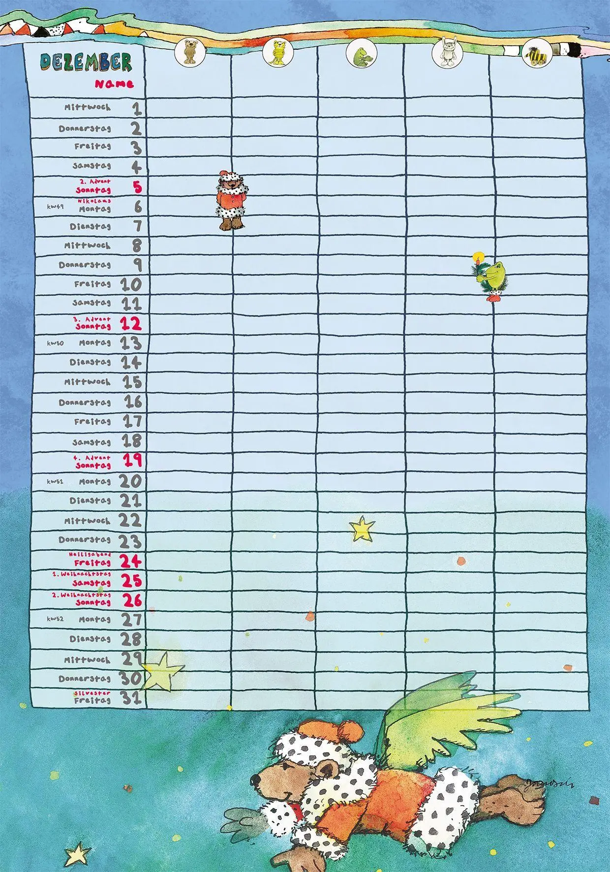 Bild: 9783958780620 | Janosch Familienplaner 2027 | Janosch | Kalender | 12 S. | Deutsch