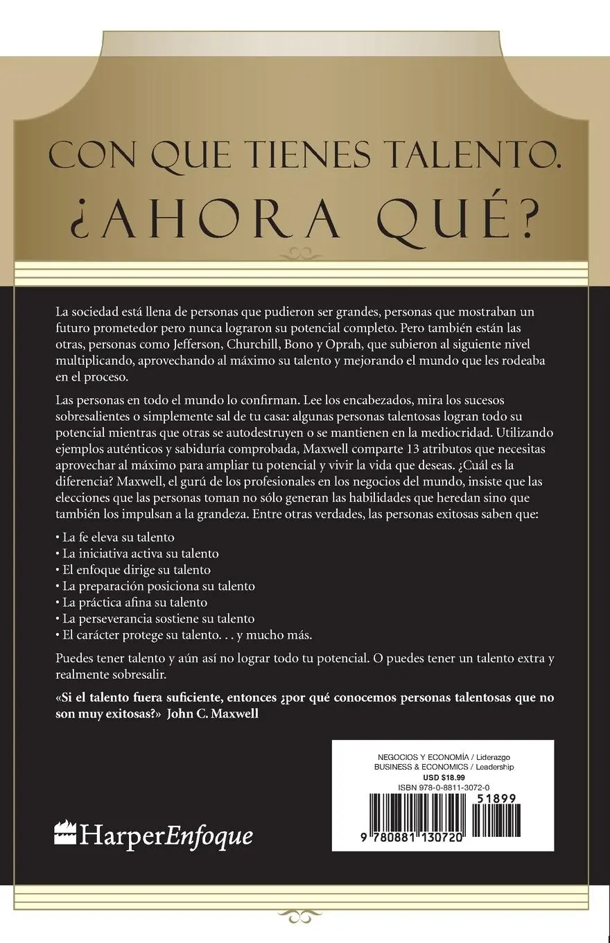 Rückseite: 9780881130720 | El Talento Nunca Es Suficiente | John C. Maxwell | Taschenbuch | 2007
