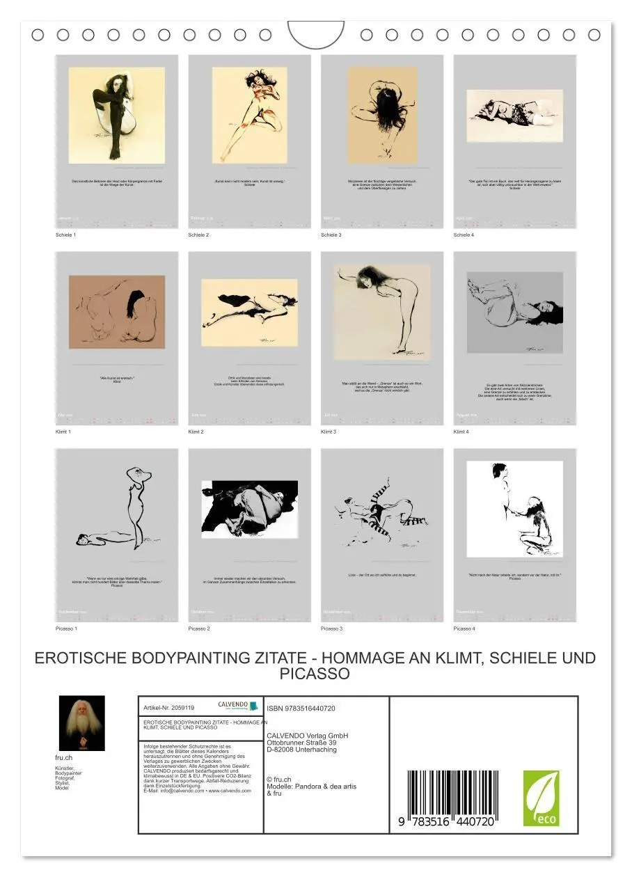 Bild: 9783516440720 | EROTISCHE BODYPAINTING ZITATE - HOMMAGE AN KLIMT, SCHIELE UND...