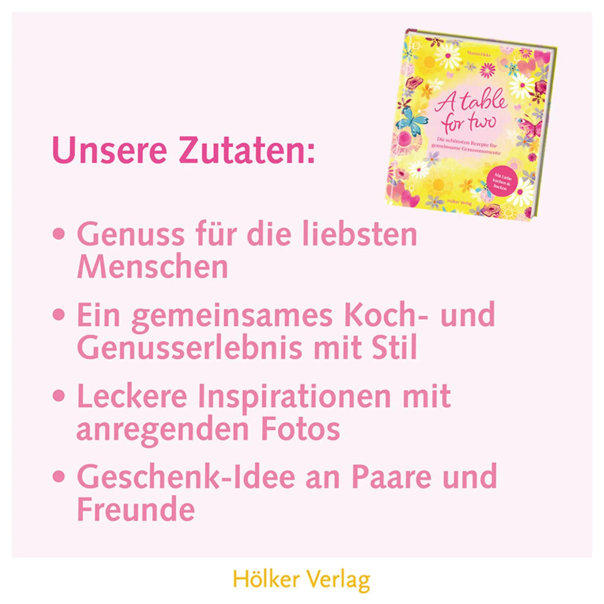 Bild: 9783756710720 | A table for two | Die schönsten Rezepte für gemeinsame Genussmomente