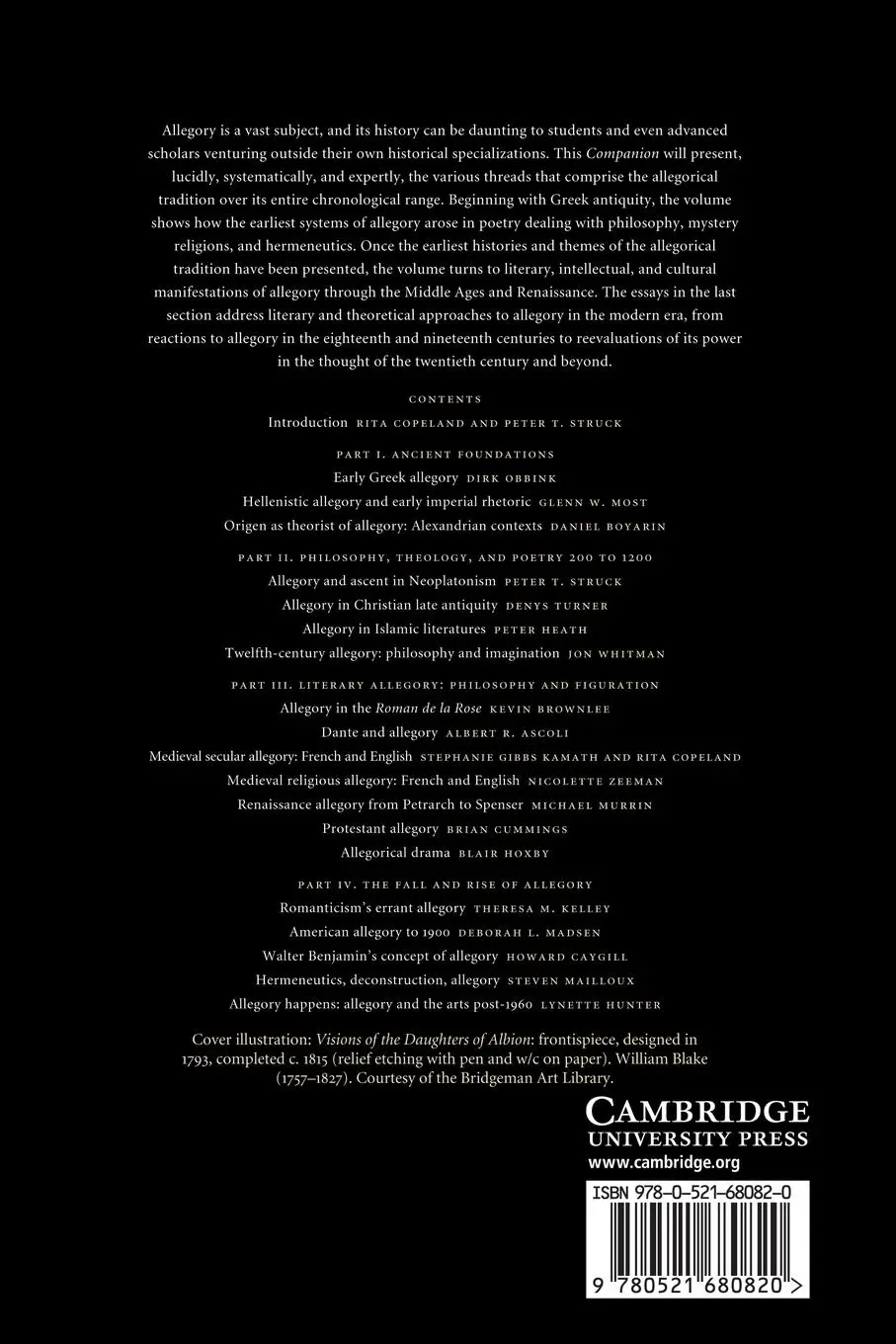 Rückseite: 9780521680820 | The Cambridge Companion to Allegory | Rita Copeland (u. a.) | Buch