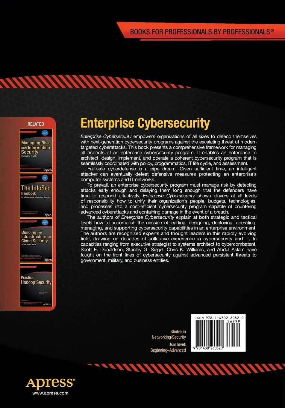 Rückseite: 9781430260820 | Enterprise Cybersecurity | Scott Donaldson (u. a.) | Taschenbuch