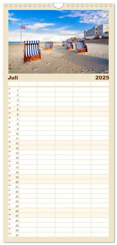 Bild: 9783457100820 | Familienplaner 2025 - NORDSEE-VERLIEBT mit 5 Spalten (Wandkalender,...