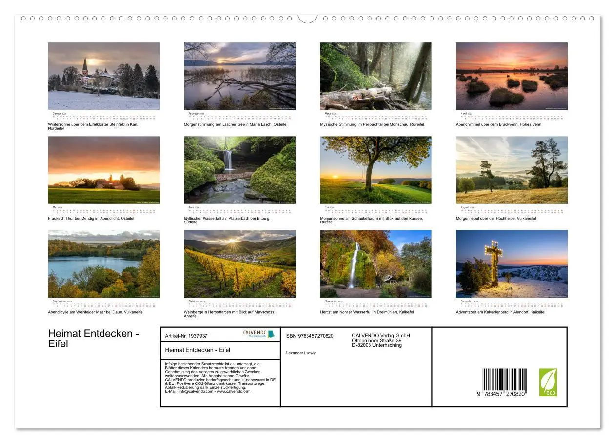 Bild: 9783457270820 | Heimat Entdecken - Eifel (hochwertiger Premium Wandkalender 2026...