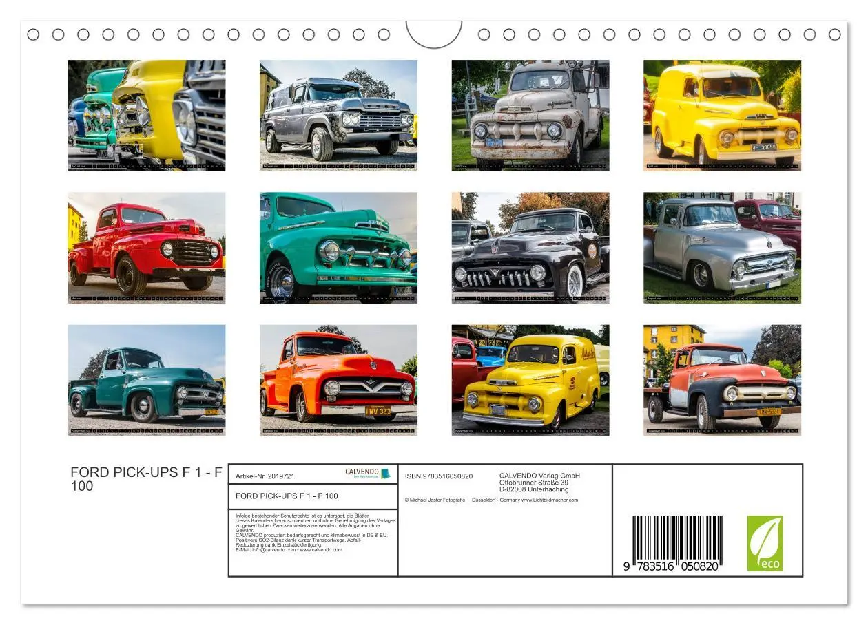 Bild: 9783516050820 | FORD PICK-UPS F 1 - F 100 (Wandkalender 2026 DIN A4 quer), CALVENDO...