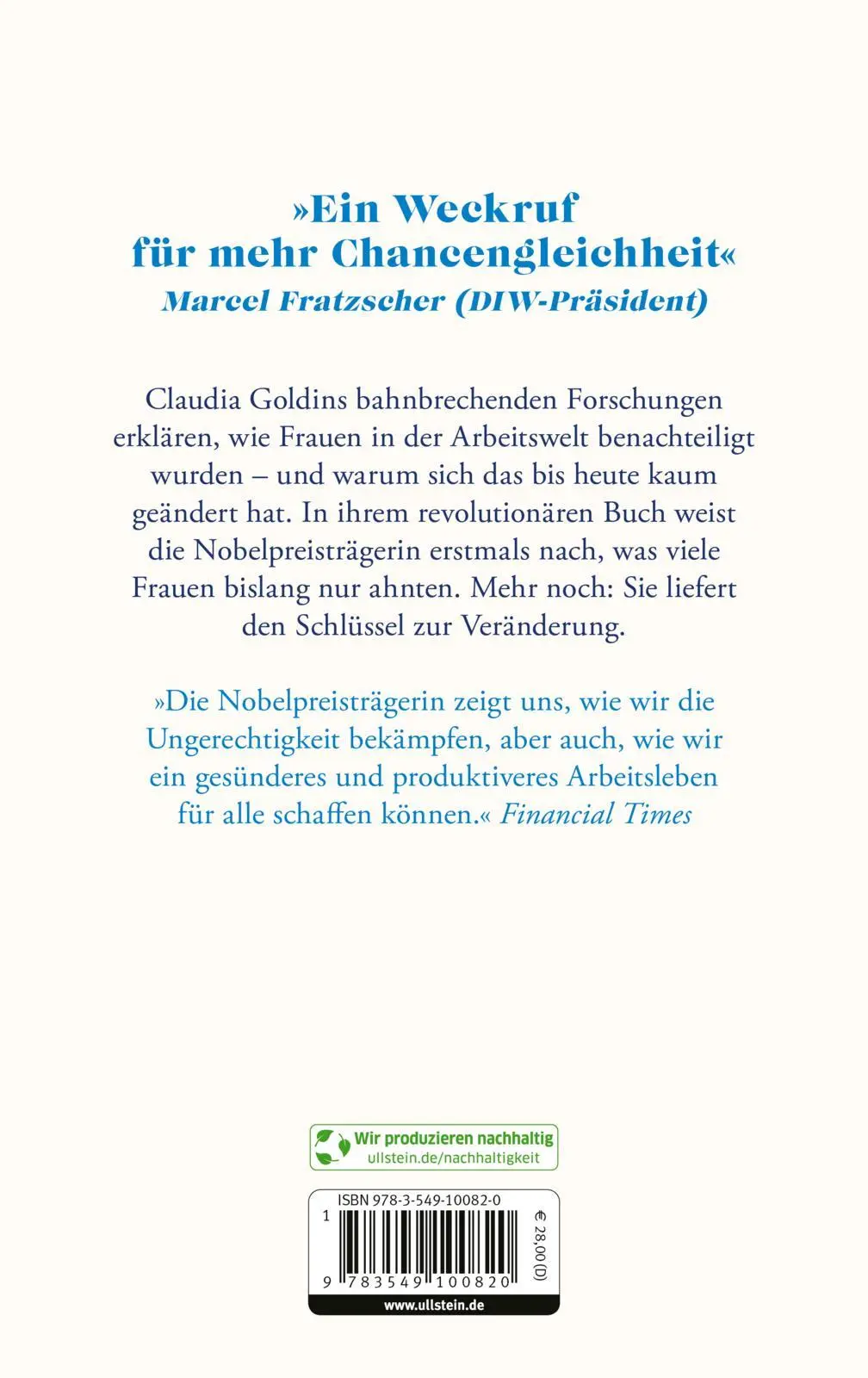 Rückseite: 9783549100820 | Karriere und Familie | Claudia Goldin | Buch | 400 S. | Deutsch | 2024