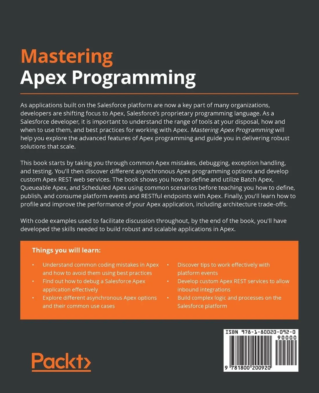 Rückseite: 9781800200920 | Mastering Apex Programming | Paul Battisson | Taschenbuch | Englisch