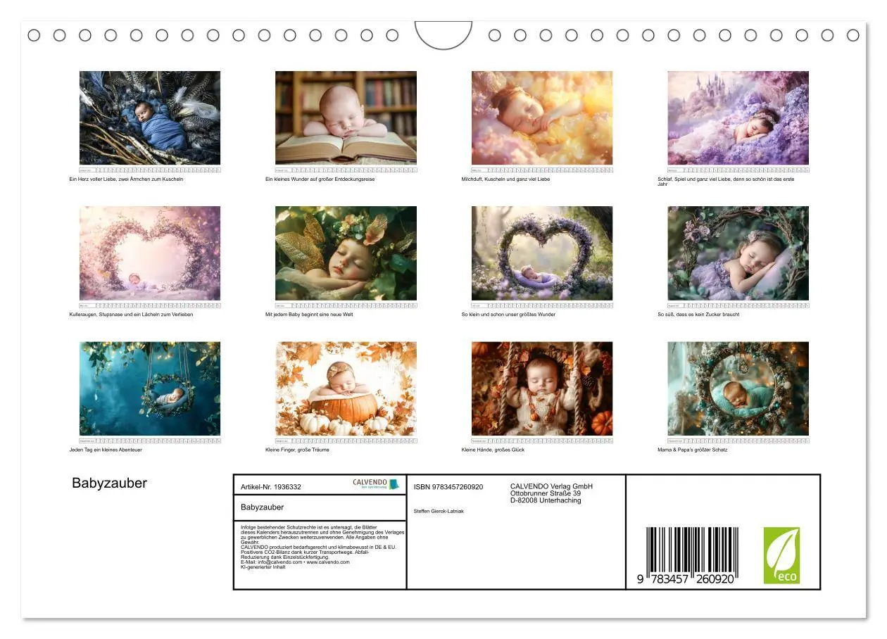 Bild: 9783457260920 | Babyzauber (Wandkalender 2026 DIN A4 quer), CALVENDO Monatskalender