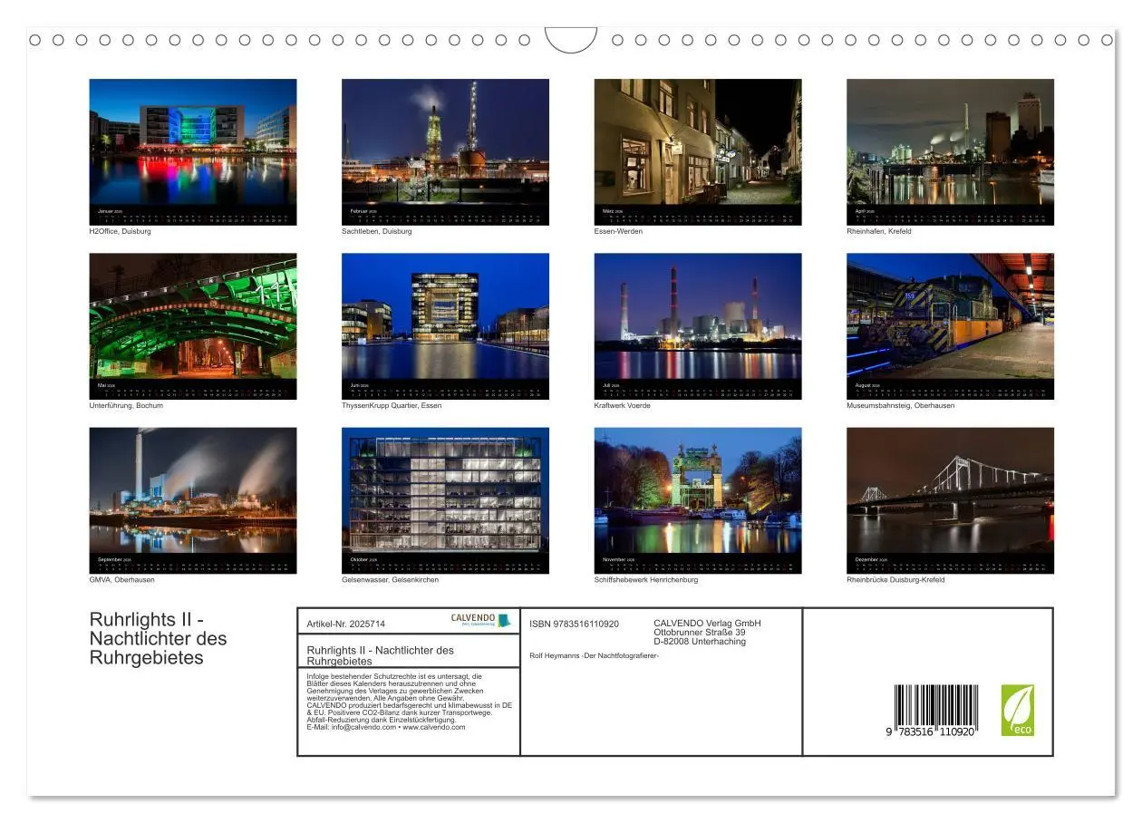 Bild: 9783516110920 | Ruhrlights II - Nachtlichter des Ruhrgebietes (Wandkalender 2026...