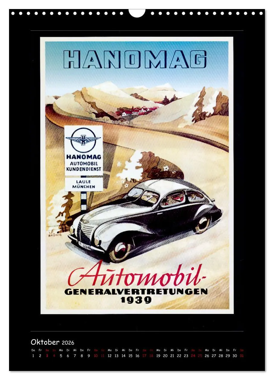 Bild: 9783516350920 | Historische Automobilplakate (Wandkalender 2026 DIN A3 hoch),...