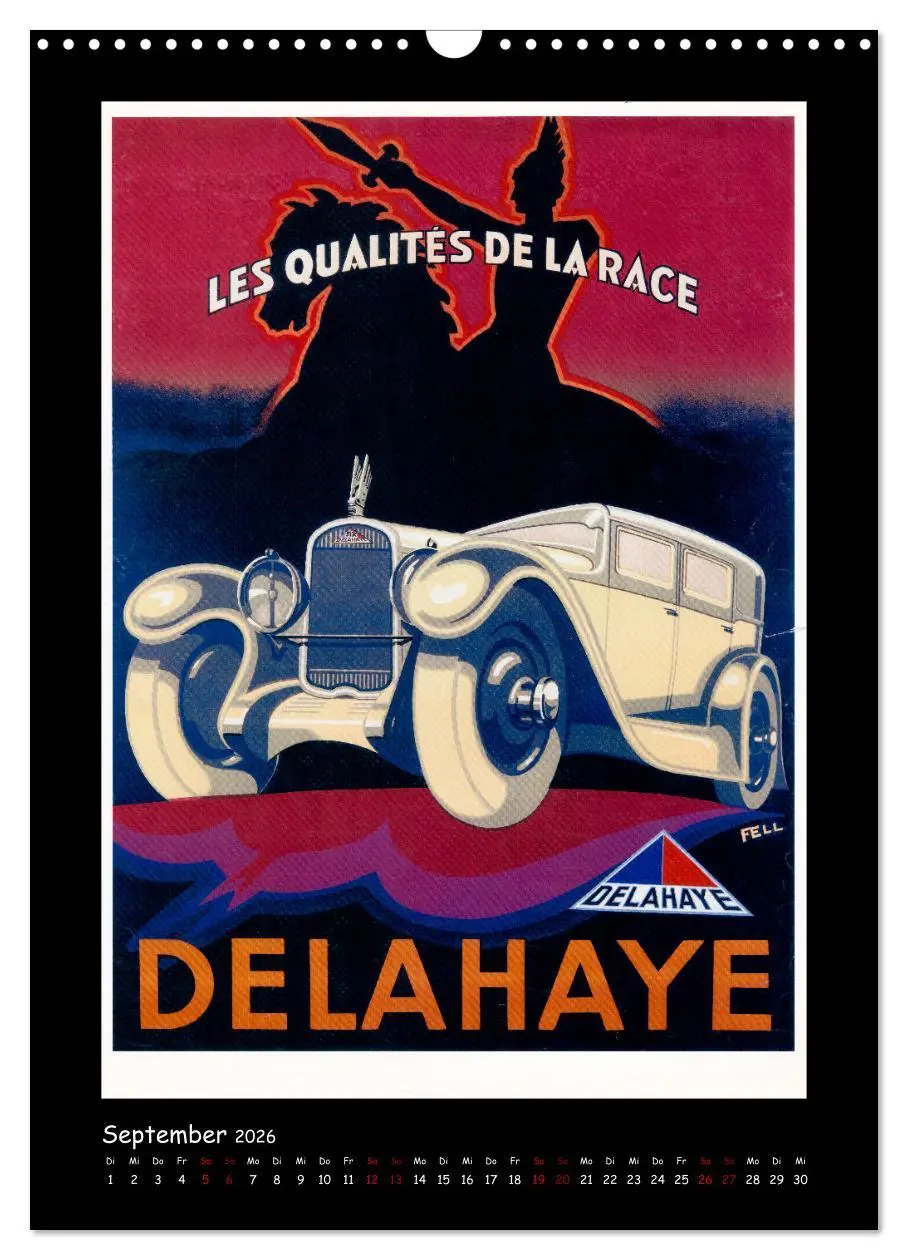 Bild: 9783516350920 | Historische Automobilplakate (Wandkalender 2026 DIN A3 hoch),...