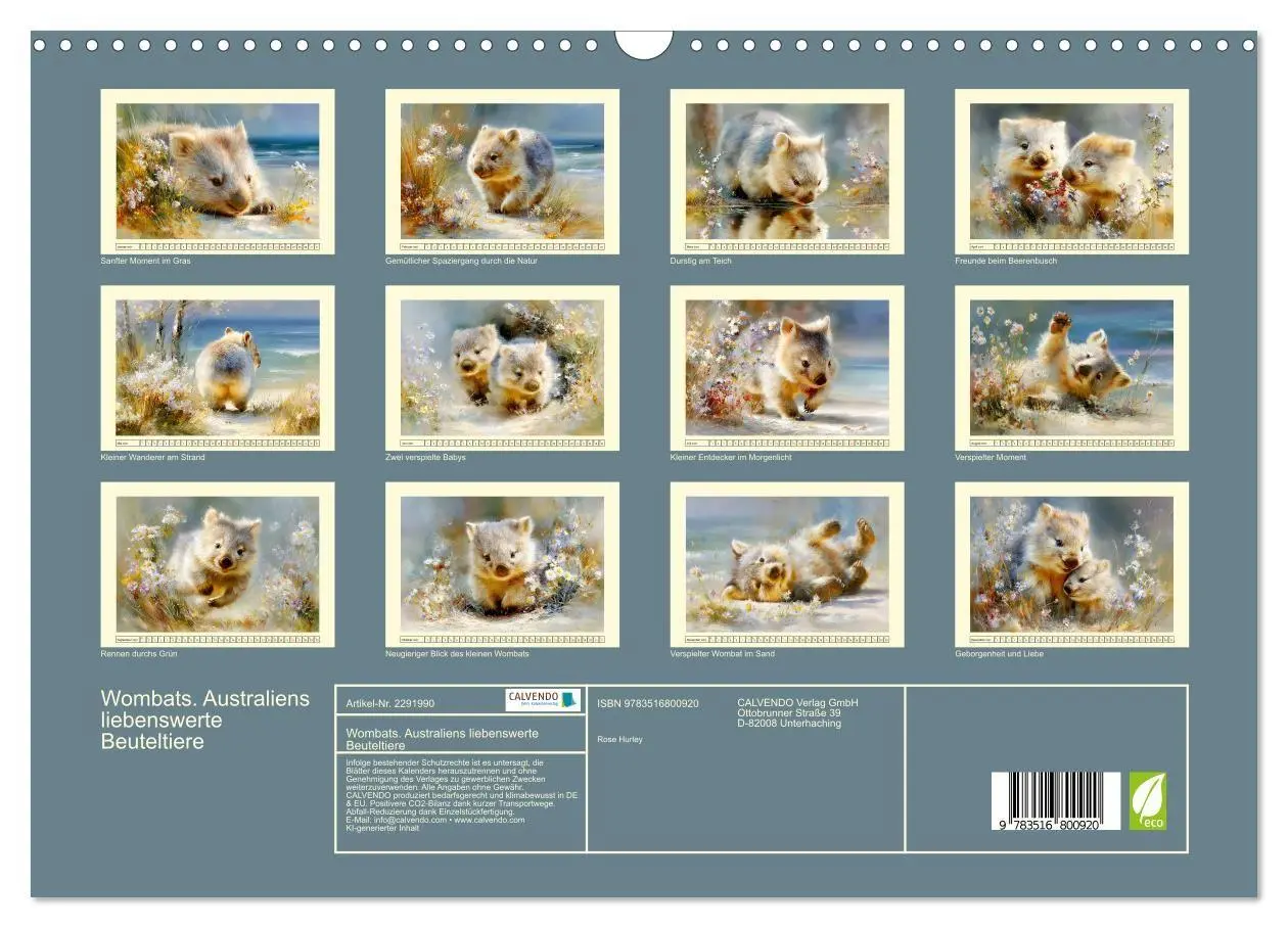 Bild: 9783516800920 | Wombats. Australiens liebenswerte Beuteltiere (Wandkalender 2027...