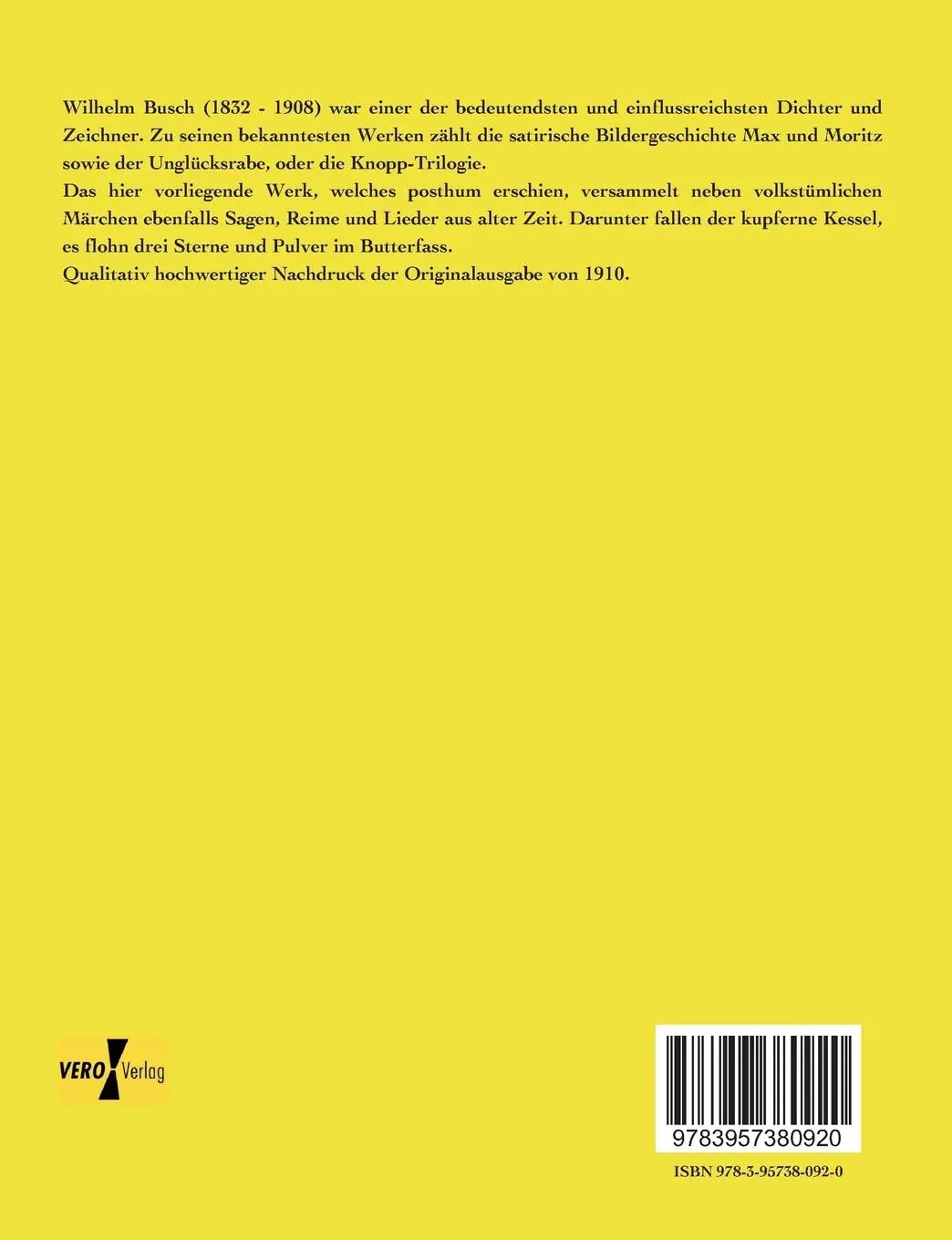 Rückseite: 9783957380920 | Ut ôler Welt | Volksmärchen, Sagen, Volkslieder und Reime | Busch