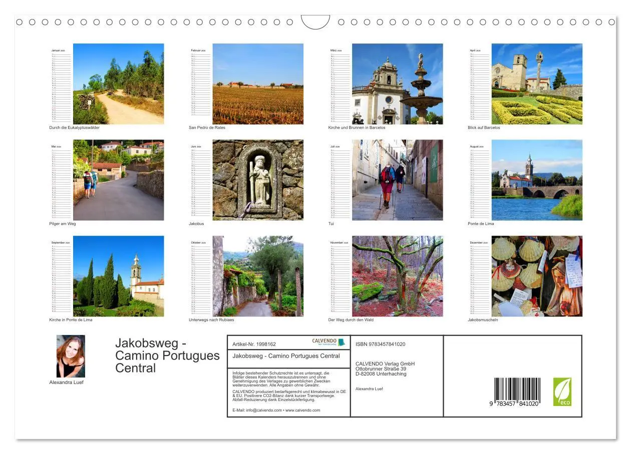Bild: 9783457841020 | Jakobsweg - Camino Portugues Central (Wandkalender 2026 DIN A3...