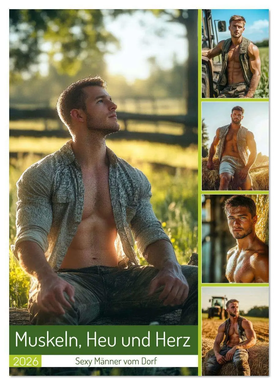 Cover: 9783516621020 | Muskeln, Heu und Herz - Sexy Männer vom Dorf (Wandkalender 2026 DIN...