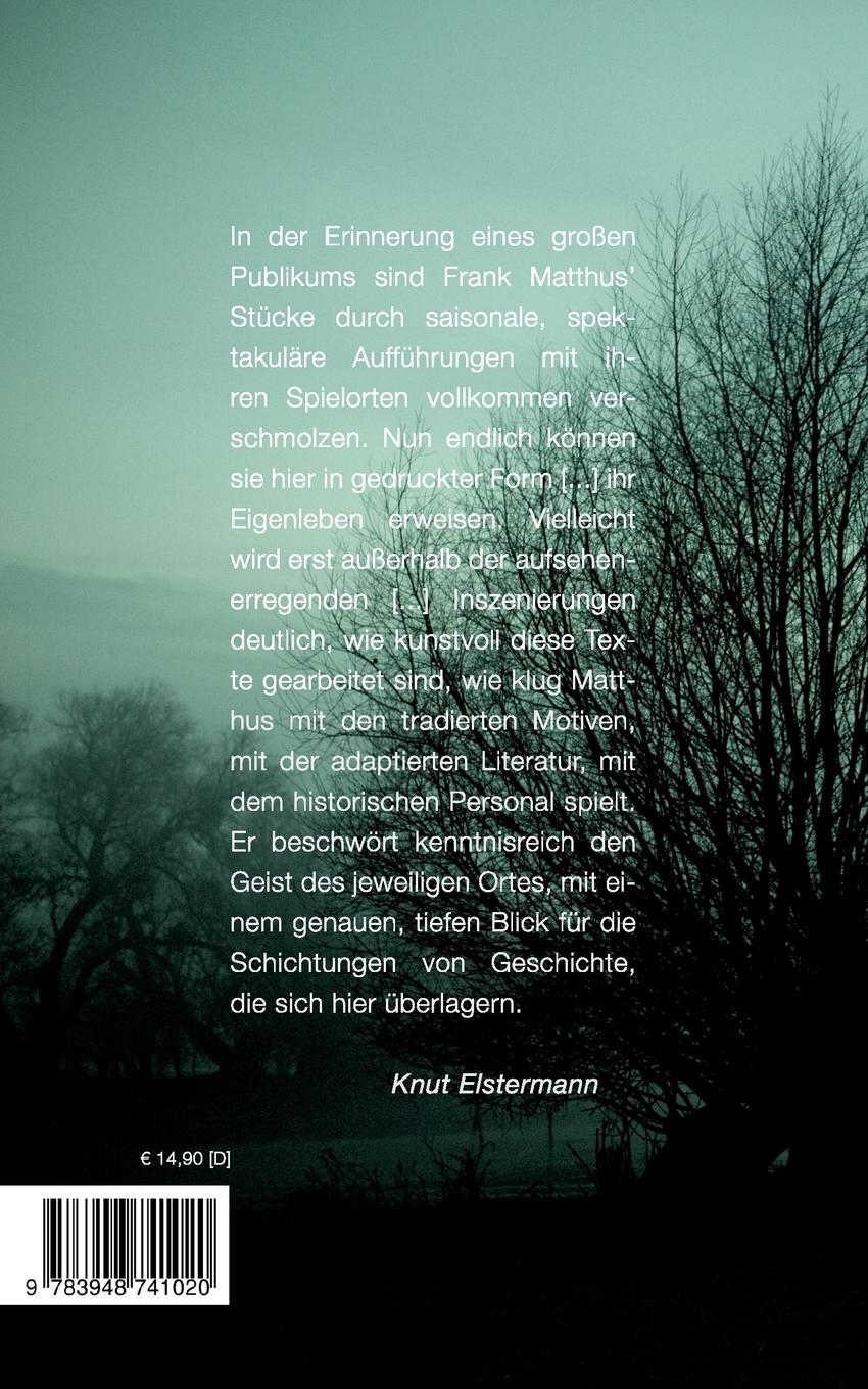 Rückseite: 9783948741020 | Drei Stücke | Frank Matthus | Taschenbuch | 260 S. | Deutsch | 2020