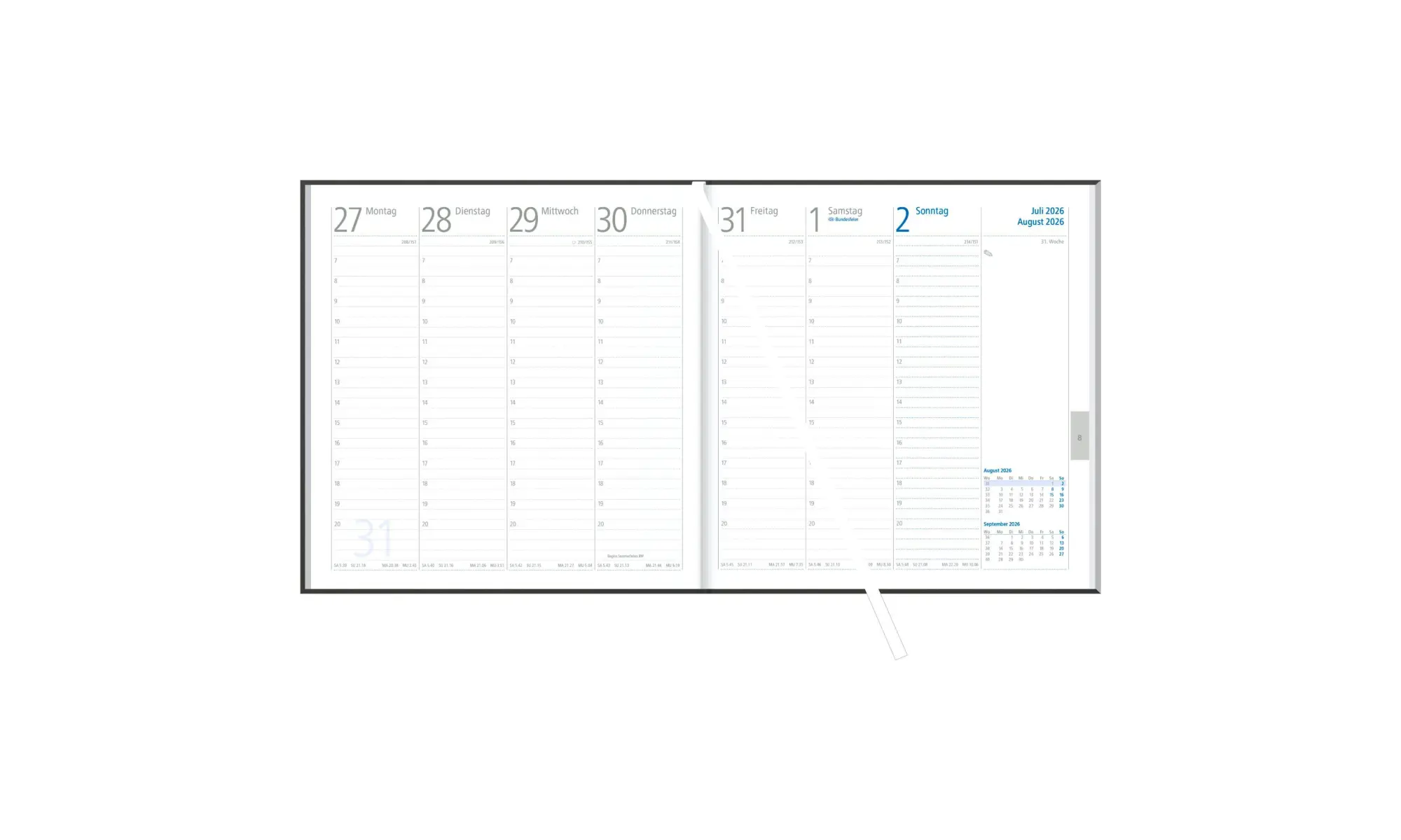 Bild: 4069095011120 | Wochenbuch Sekretär anthrazit 1W/2S 2027 | KG | Kalender | 128 S.