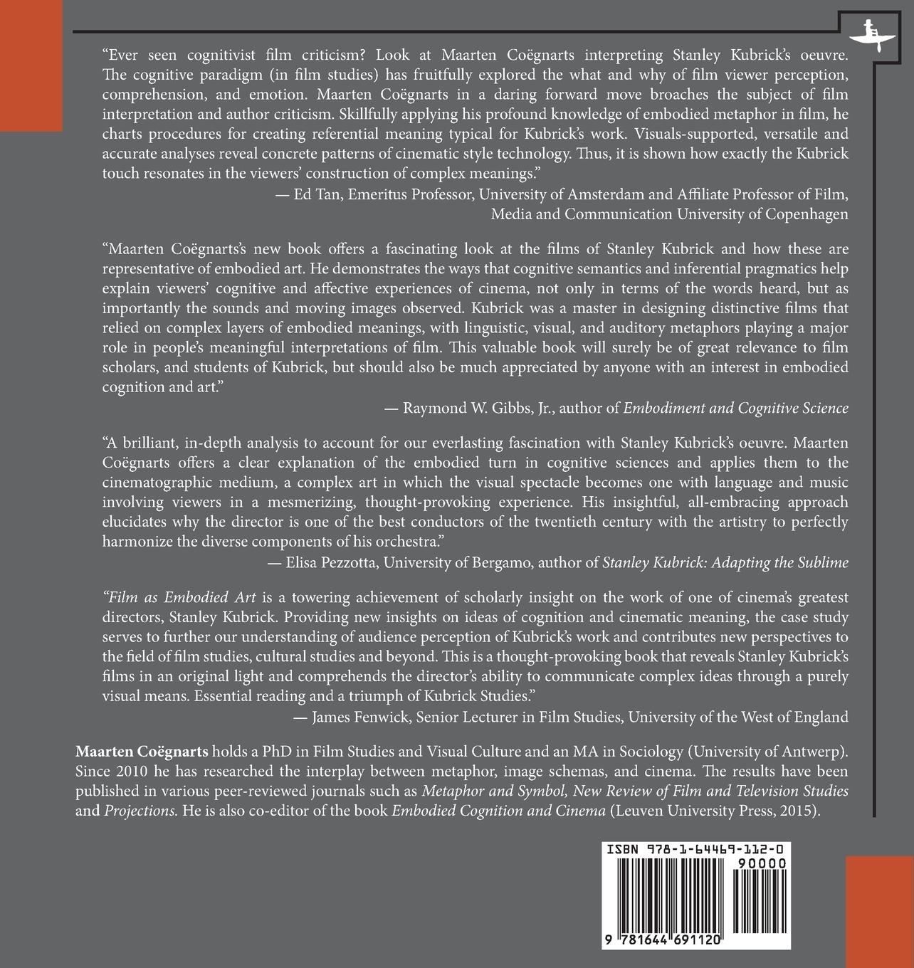 Rückseite: 9781644691120 | Film as Embodied Art | Bodily Meaning in the Cinema of Stanley Kubrick