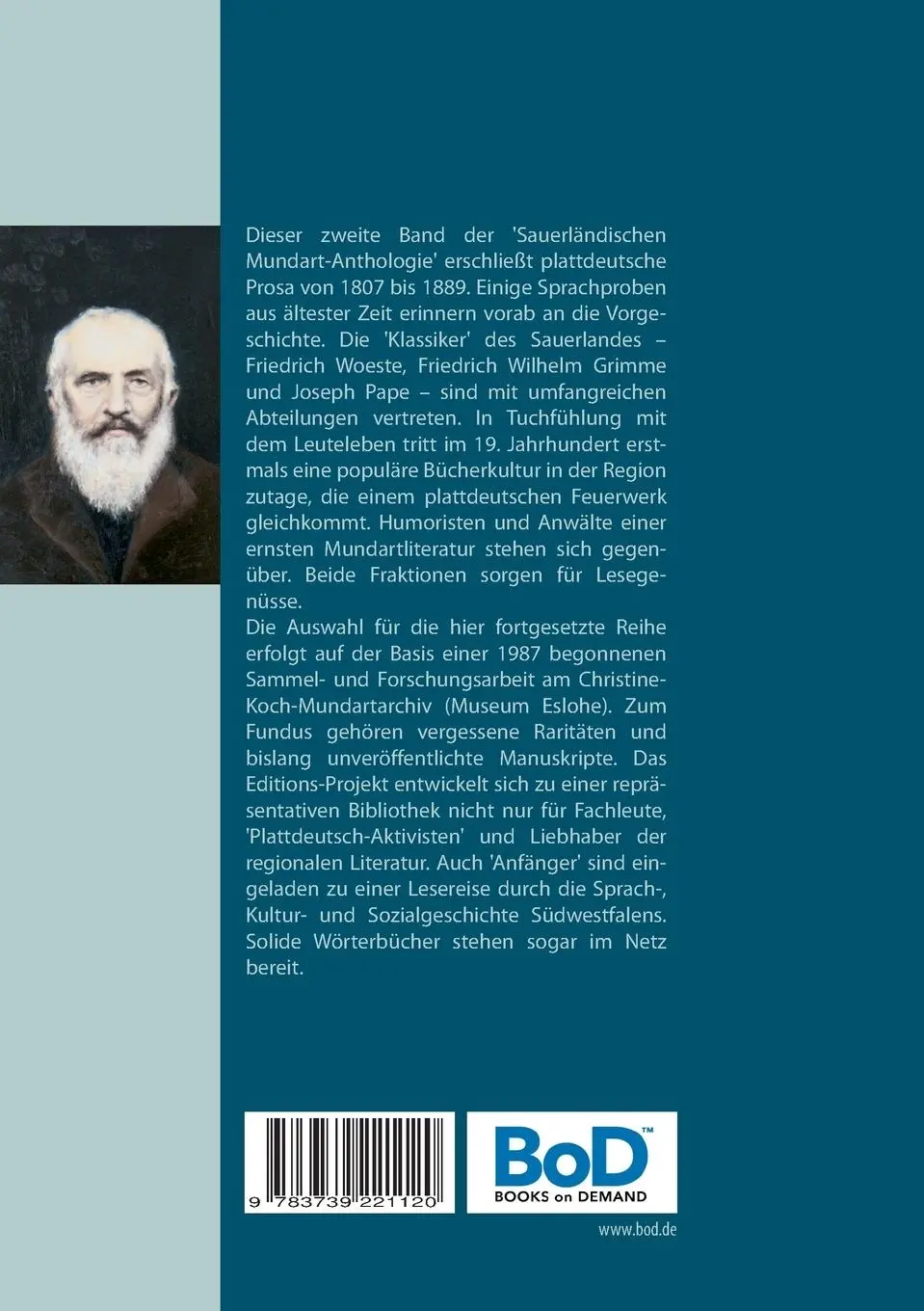 Rückseite: 9783739221120 | Sauerländische Mundart-Anthologie II | Plattdeutsche Prosa 1807 - 1889