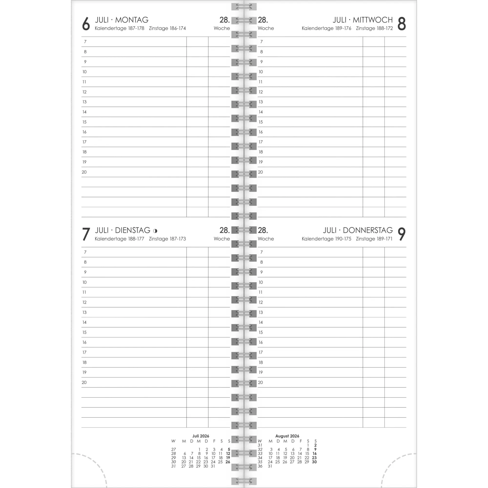 Bild: 4069095001220 | Tagevormerkbuch 2026 - 2T/1S - 10,5x29,7 - Büro-Kalender - 800-0000-1