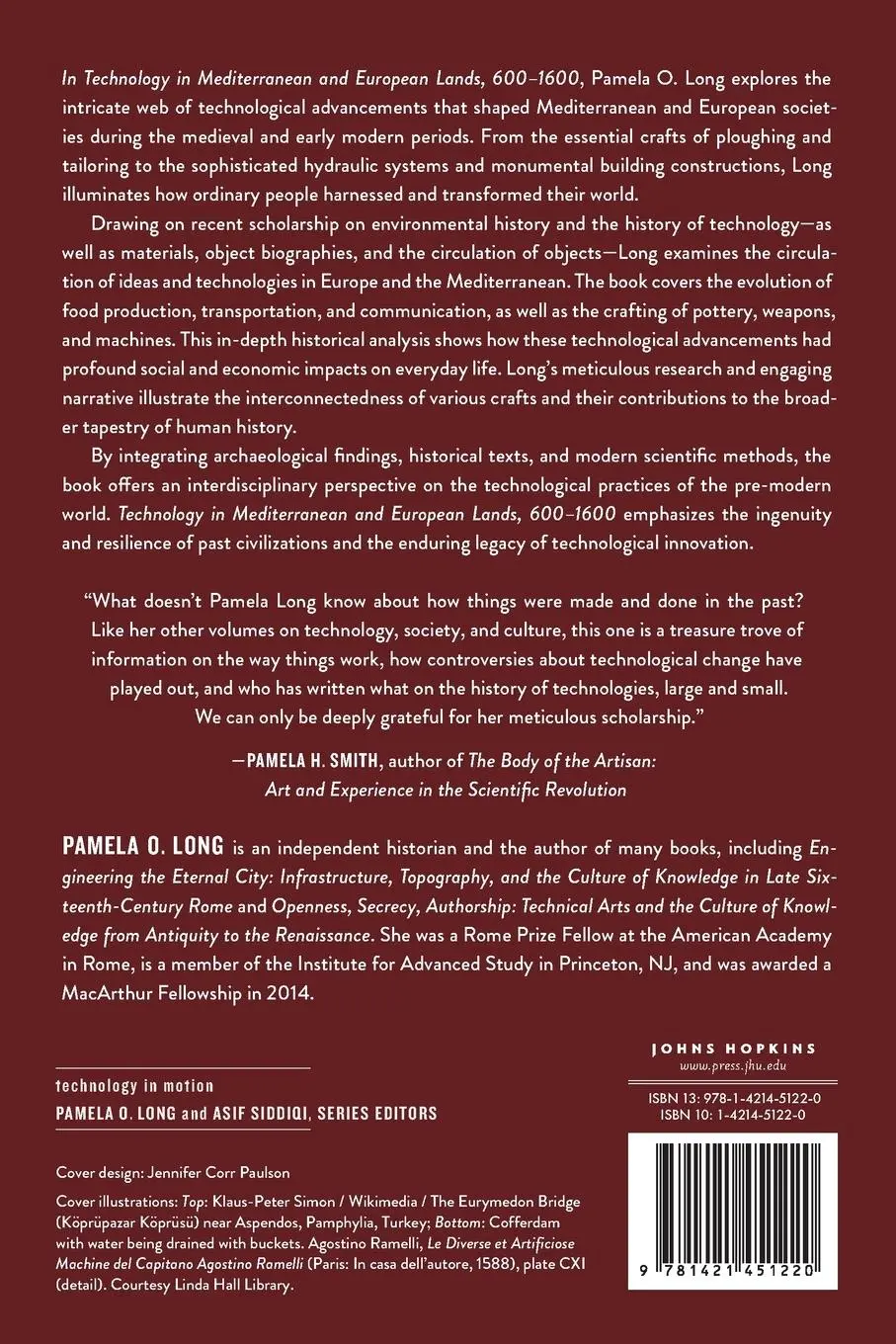 Rückseite: 9781421451220 | Technology in Mediterranean and European Lands, 600-1600 | Long | Buch