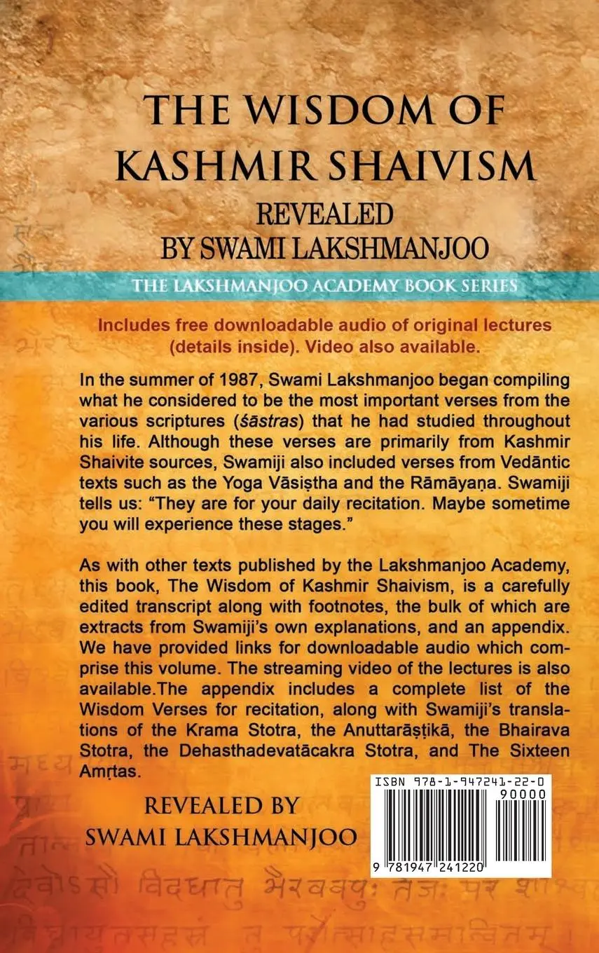 Rückseite: 9781947241220 | The Wisdom of Kashmir Shaivism | Swami Lakshmanjoo | Buch | Englisch