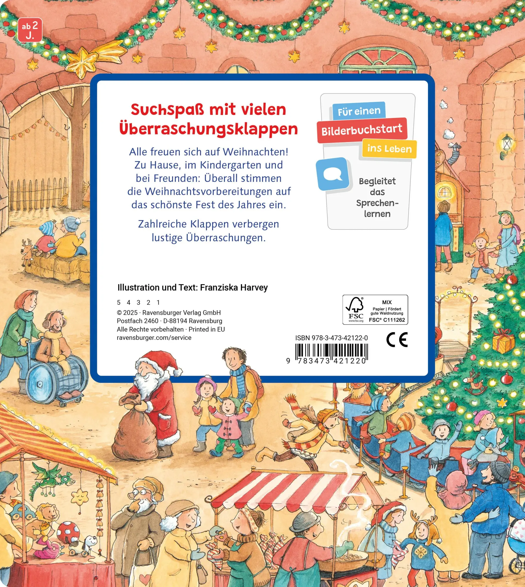 Rückseite: 9783473421220 | Mein Sachen suchen Wimmelbuch: Weihnachtszeit | Franziska Harvey