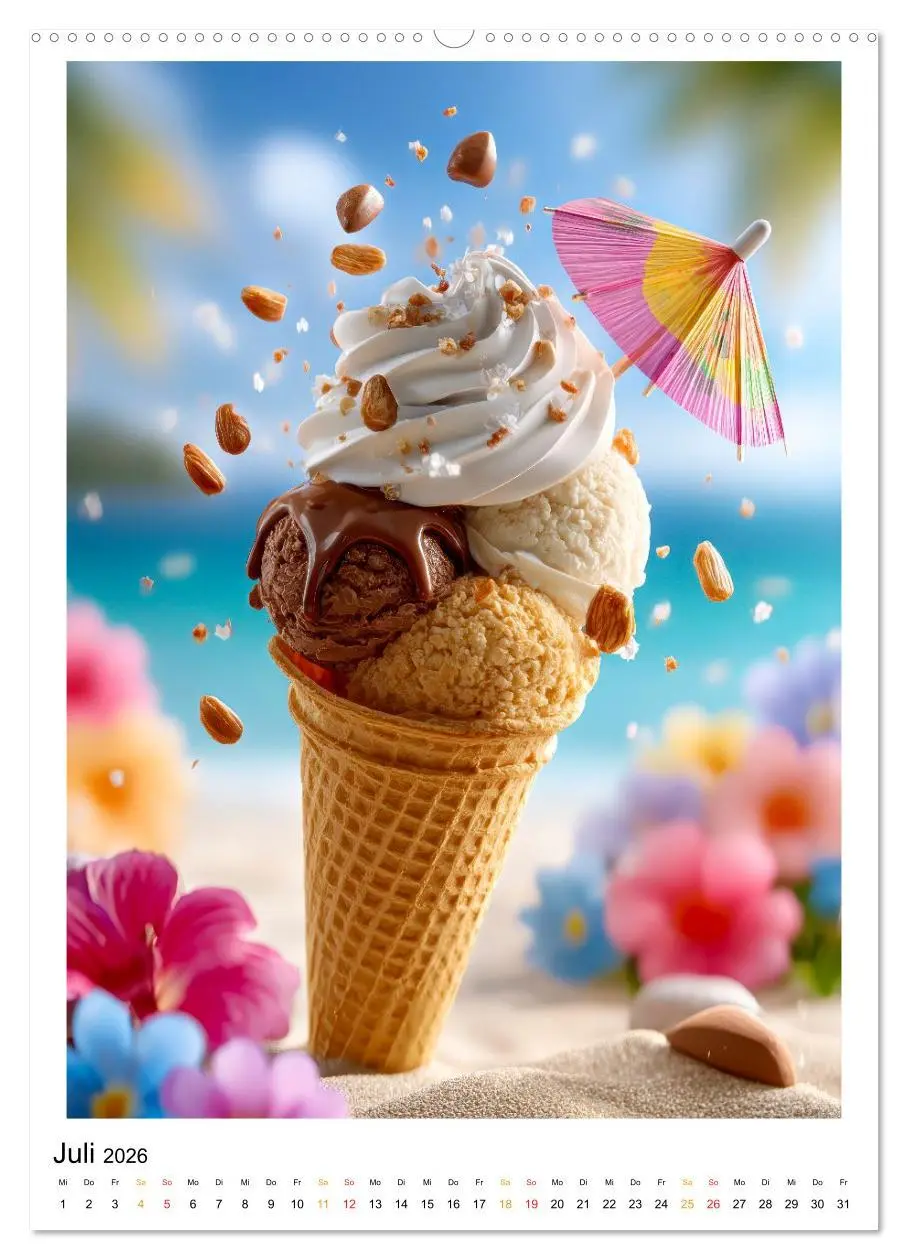 Bild: 9783516601220 | Lecker Eis (hochwertiger Premium Wandkalender 2026 DIN A2 hoch),...
