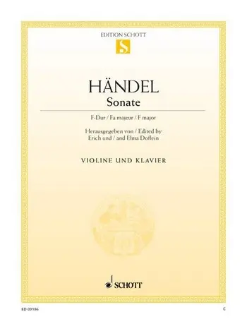 Cover: 9790001091220 | Sonate F-Dur | Georg Friedrich Händel | Buch | 24 S. | Deutsch | 1984